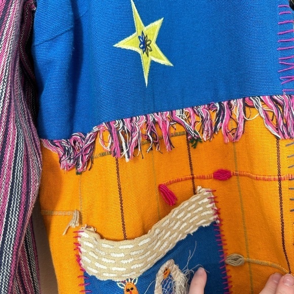 Vintage Maggie Barnes Bright Embroidered Patchwork Art to Wear Coat Size 2X - Picture 8 of 11